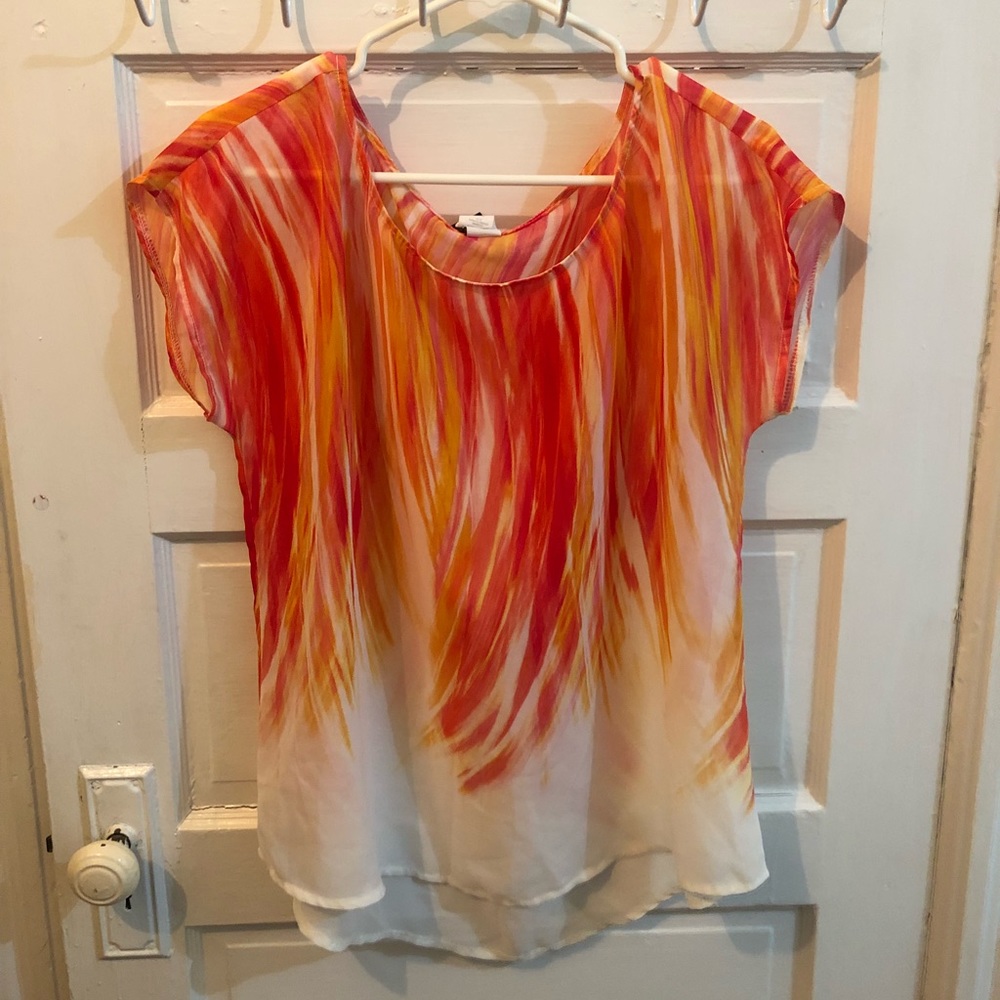 Shirt sleeve see through blouse